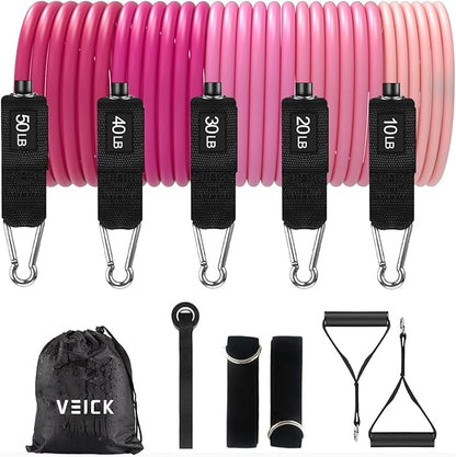 VEICK Resistance Bands, Exercise Bands, Workout Bands, Resistance Bands for Working Out with Handles for Men and Women, Exercising Bands for Fitness Weights Work Out at Home