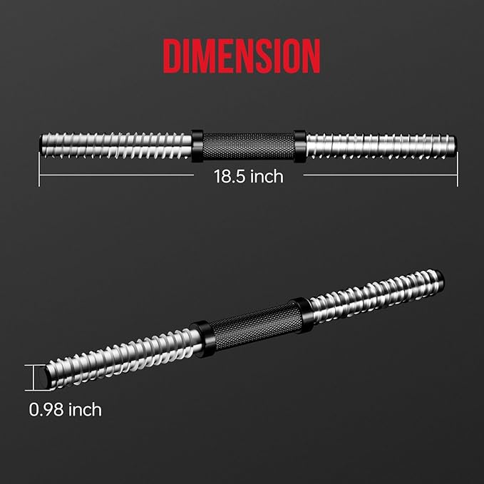 Adjustable Dumbbell Handle/Straight Barbell/Arm Blaster for 1" Cast Iron Weight Plates with Collars Loadable Dumbbells