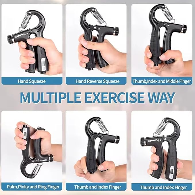 Grip Trainer with Counter 11-132 Lbs, Strengthen Your Hand, Strengthen Your Forearm, Portable, Home Workout, Arthritis, Strengthen your muscles, helps with Rehab, Athletes, Climbers, Musicians