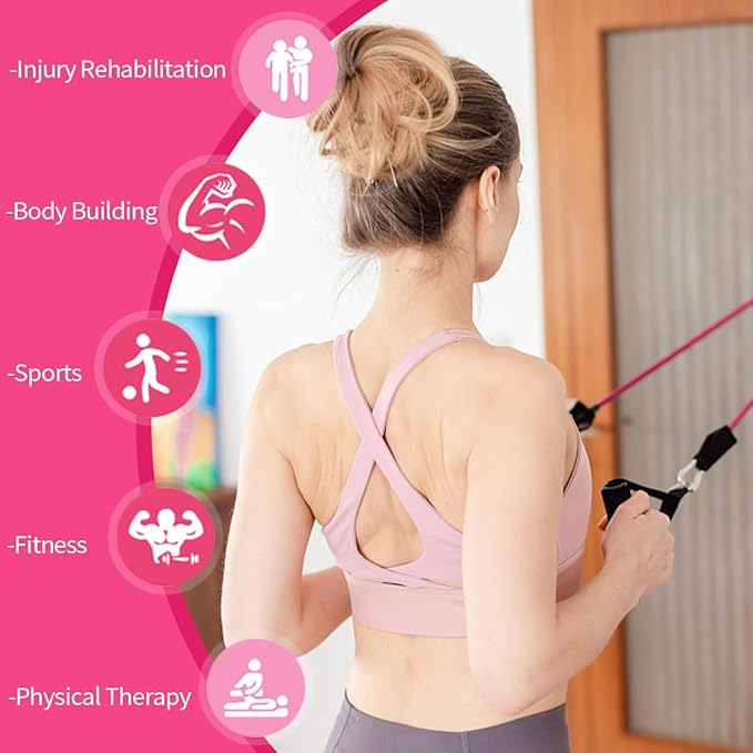 VEICK Resistance Bands, Exercise Bands, Workout Bands, Resistance Bands for Working Out with Handles for Men and Women, Exercising Bands for Fitness Weights Work Out at Home