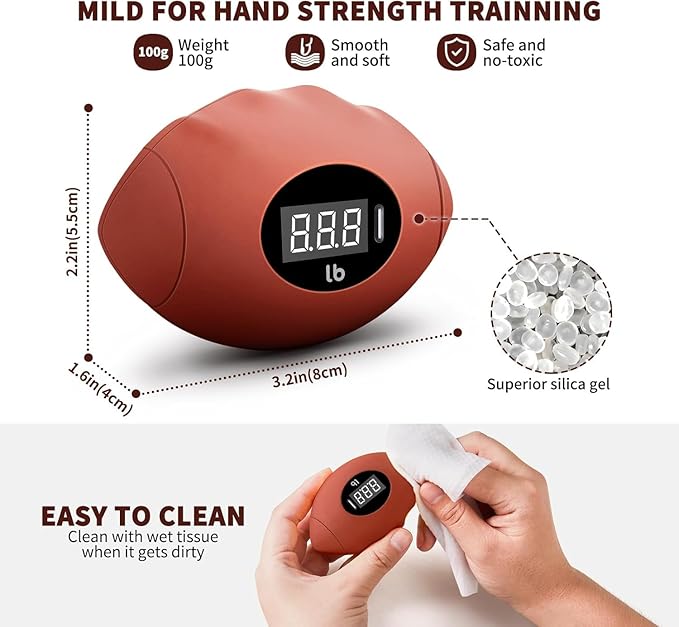 Hand Grip Strengthener, Rechargeable Digital Grip Strength Trainer up 220.4 Lbs(100kg) Hand Grip Exerciser Equipment for Strength Training-Forearm-Gripper-Finger, Stress Balls for Adults/Kids