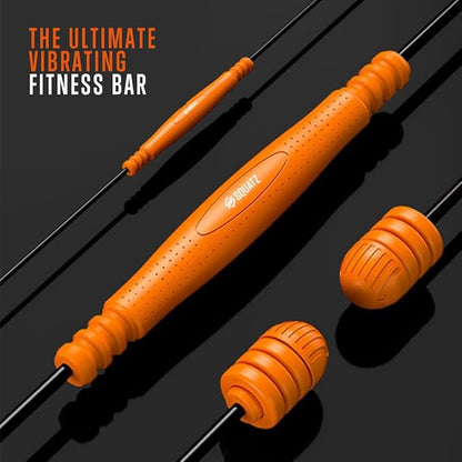 SQUATZ Elastic Vibrating Fitness Bar - Solid Rubber Protected Grip Handle, Strength Training Bars, Core Strength, Core Muscle Trainer Suitable for Muscle Exercise, Weight Loss, and Fitness