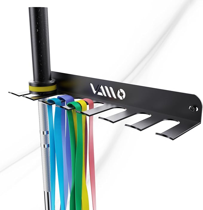 VAIIO Single Olympic Barbell Hanger,Garage Gym Bar Wall Rack,Vertical Barbell Mount Rack,Black Powder Coated,Space Saving Commercial or Home Gym Accessory,Holds Under 33mm Bar Size