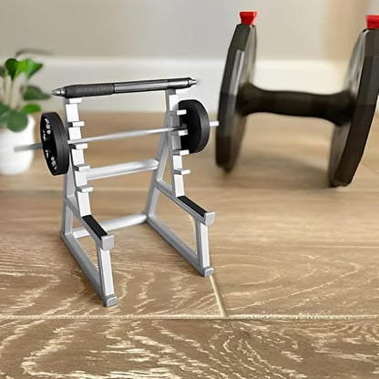 Squat Rack Pen Holder Barbell Rack Pen Holder for Desk Squat Rack Office Decor Mini Barbell Rack Pen Holder Desktop Squat Rack Pen Holder with Weights & Barbells for Office Gym