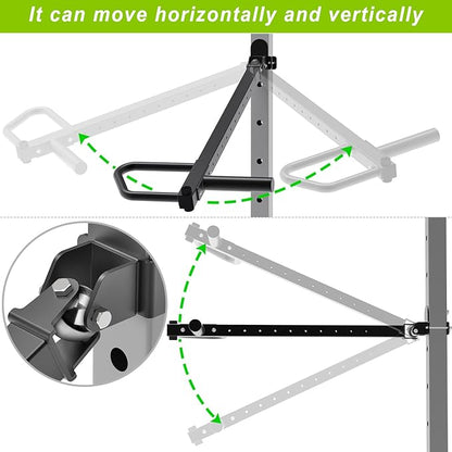 SELEWARE Heavy Duty Adjustable Jammer Arms Lever Arms - 600 lbs Capacity, Alloy Steel, Fits 2'' x 2'' and 3'' x 3'' Power Racks with 5/8" or 1" Holes, Home Gym Strength Training, Compatible with 2" Olympic Plates