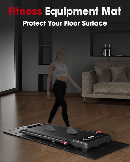 Foldable Treadmill Mat for Carpet, Exercise Equipment Mat for Home Fitness, Folding and Regular High Density PVC Floor Protector, Save Home Space, Reduce Noise and Vibration