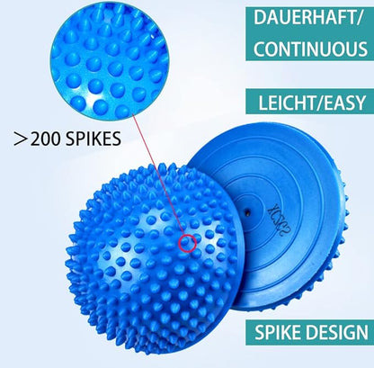 2PCS Hedgehog Balance Pods, Pimples Pilates Ball, Half Spiky Fitness Domes for Kids Adults Sports, Foot Massage, Stability Training, Muscle Balancing Therapy, Motor Skills Yoga Gymnastics Exercise