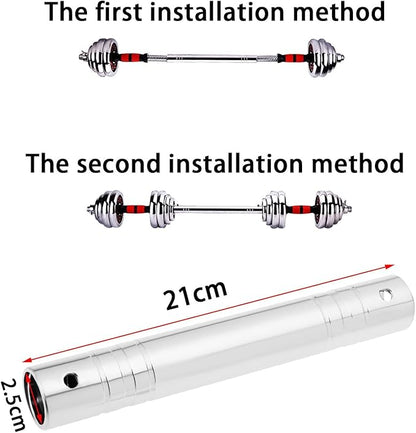 Create idea Dumbbell Connector Bar Dumbbell Pure Steel Connector Barbell Connector Bar Spin-Lock Dumbbell Connector with Bolts Wrench