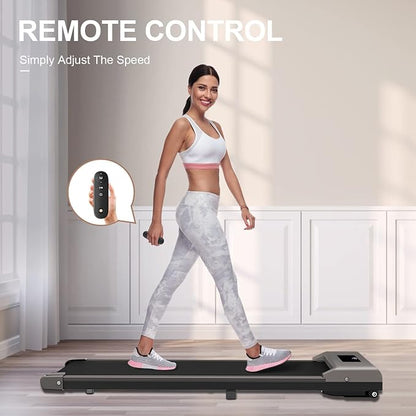 Walking Pad Treadmill, 6.2MPH Portable Under Desk Treadmills for Home Office, 3 in 1, No Assembly Required, Remote Control, 300 Lb Capacity