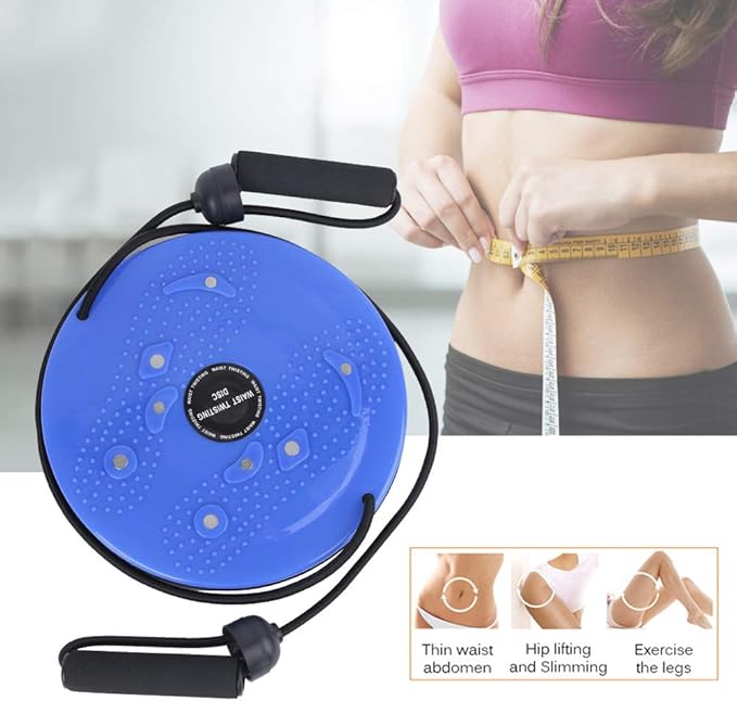 Twisting Waist Disc, Core Twister Board Ankle Body Shaping Aerobic Exercise Fitness Slim Machine Rotating Female Trainer Twist Sports Equipment with Pull Rope for Home Office Slimming Foot Massage