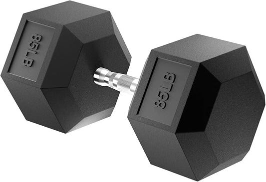 Hex Dumbbell Set, 3-100 lb Rubber Encased Exercise & Fitness Dumbbells, Weights Dumbbells Set of 2, Hand Weight for Strength Training (Single, Pair, Set)