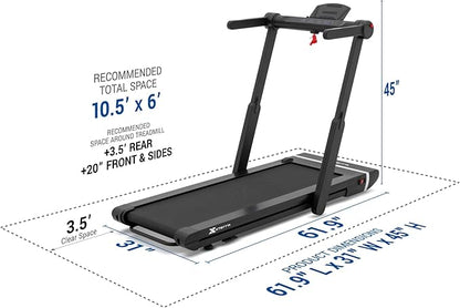 XTERRA Fitness Premium Folding Smart Treadmill, Compact Design, 250+ LB Weight Capacity, Powerful Motor, XTERRA+ Fitness App Included with Purchase