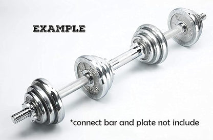 Threaded Dumbbell 12.6/14.2/15.7/18.1/19.7inch(30/35/40/46/50cm) Handles/Adjustable Dumbbell Bar Handles - Fit 1 inch Standard Weight Plate - Weightlifting Accessories - Sold in Pair