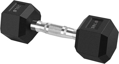 Portzon 8 Colors Options Compatible with Set of 2 Rubber Dumbbell Weight, 5-50 LB, Anti-Slip, Anti-roll, Hex Shape