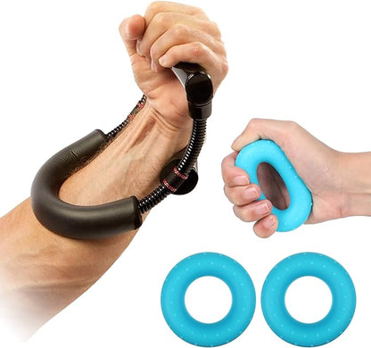 Dreyoo Wrist Strengthener with 2 Pcs Hand Grip Strengthener, Hand Developer Wrist and Forearm Strengthener Equipment Forearm Trainer Grip for Rehabilitation Starter Fitness Enthusiasts