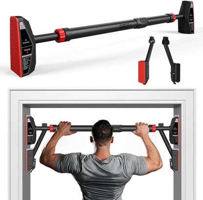 ONETWOFIT Pull Up Bar For Doorway, Pull-Up Bars Door Frame No Screw Adjustable Width, Non-Slip Strength Training Chin Up Bar Max Load 880lbs For Home Gym Upper Body Pull Ups Workout