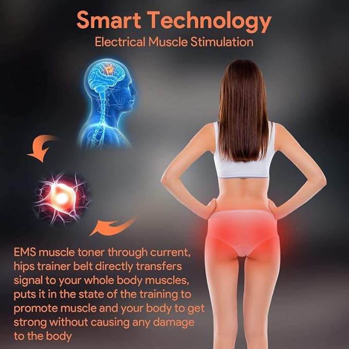 FOPIE HIPS Trainer, ABS Stimulator Electronic Muscle Toner, Smart Wearable Butt Lifting Machine, Body Beauty Intelligent Wireless Fitness Apparatus for Men Women