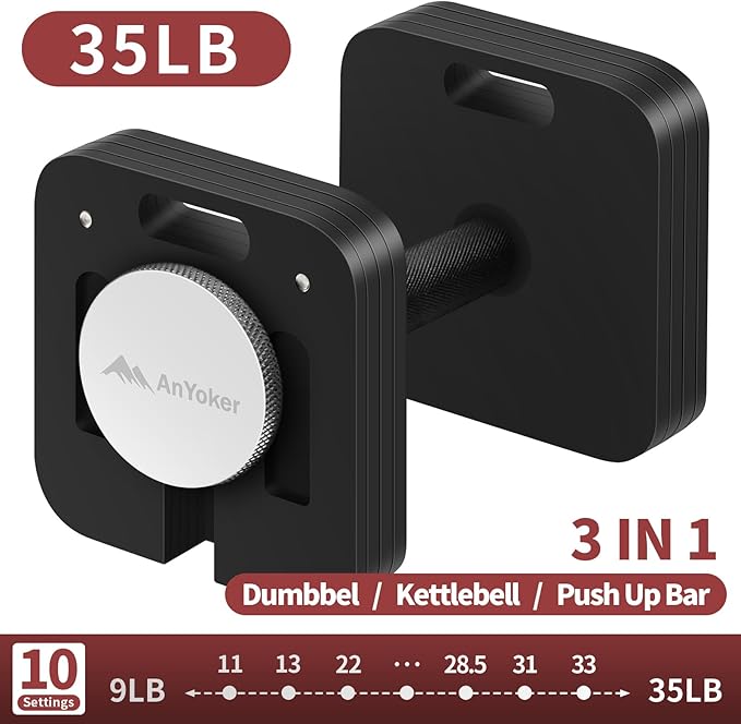 AnYoker Adjustable Square Dumbbell Ergonomic Dumbbell Stable Made