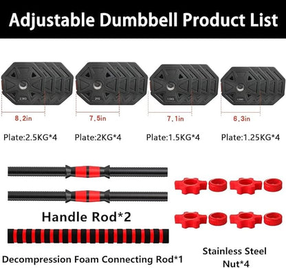 Adjustable Weights Dumbbells Set, 20/30/40/60/80lbs Non-Rolling Adjustable Dumbbell Set, Free Weights Dumbbells Set Hexagon, Weights Set for Home Gym