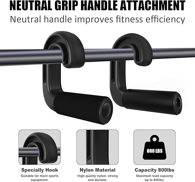 Neutral Grip Handle Attachment, Grip Handle Attachments for Pull-up Bars, Resistance Bands, Barbells, Fitness Equipment, Gym Equipment