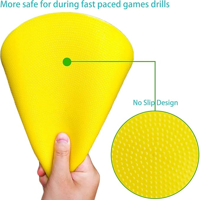 9" Poly Vinyl Spot Markers, Non Slip Rubber Agility Markers Flat Field Cones Floor Dots,for Exercise Drills, Sports, Games, Speed Agility Training-18PCS