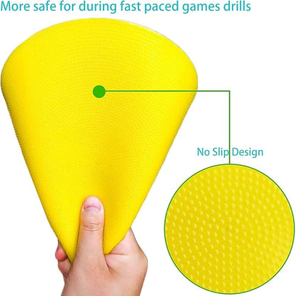 9" Poly Vinyl Spot Markers, Non Slip Rubber Agility Markers Flat Field Cones Floor Dots,for Exercise Drills, Sports, Games, Speed Agility Training-18PCS