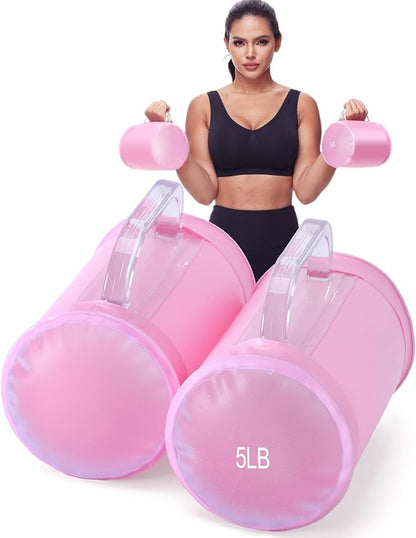 Water Dumbbells, Water Filled Training Weights Set, Water Weight Bag, Travel Weights, Adjustable Weights Dumbbells to 4~30 Lbs/Pair, for Strength Training, Fitness and Shaping