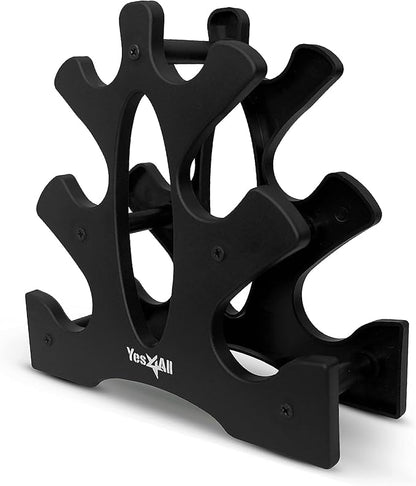 Yes4All Neoprene Coated Dumbbell Hand Weight Sets - Multiple Weight Options with Rack, Anti-roll, Anti-Slip, Hexagon Shape