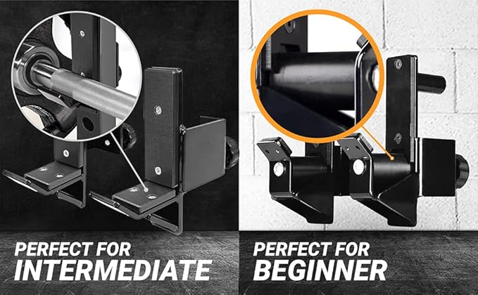 Yes4All Attachments Capacity 1000 LBS for 2x2" Tube, 1" Hole Power Cage including J-Hook, Spotter Arm, Dip Bar for Squat Rack