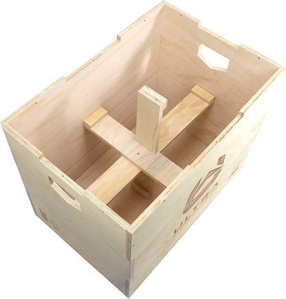 Plyo Box - Wooden 3-in-1 Plyometric Jump Box for Training - Squat, Step Up, Box Jumps & More - Workout Box Size in S, M, L & XL - Home Gym Exercise Equipment