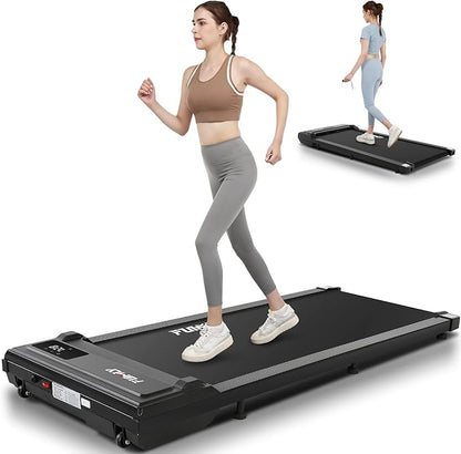 FUNMILY Walking Pad Treadmill 300 lb Capacity Under Desk Treadmill, 2.5hp Portable Treadmills for Home Office Small Running, 2 in 1 Working Walking Jogging Machine with Shock Absorption, LED Display