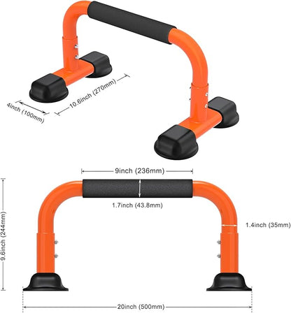 Dolibest Push Up Bar, 9.6'' High Parallettes Bars with Full-Cover Foam Handles, Stable Calisthenics Equipment, Suitable for Handstand, L-Sit, Dip Bar, Strength Training for Indoor Outdoor Use（660LB）