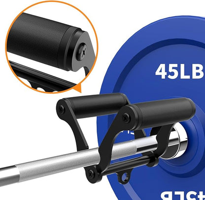 V Bar T-Bar Row Landmine Handle Attachment for Barbell Bars, Solid Mine Double D Row Handle Grips with Non-Slip Rubber Grips, T-Row Attachment for Olympic Strength Training Bars