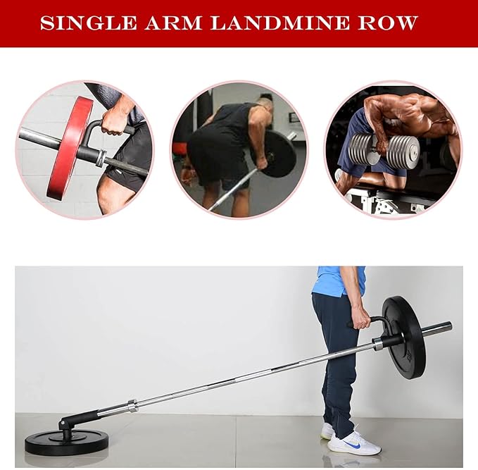 SYL Fitness T-Bar Row Platform Post Insert Landmine Attachment – Landmine Row Handle for Barbell – Home Gym Workout Equipment