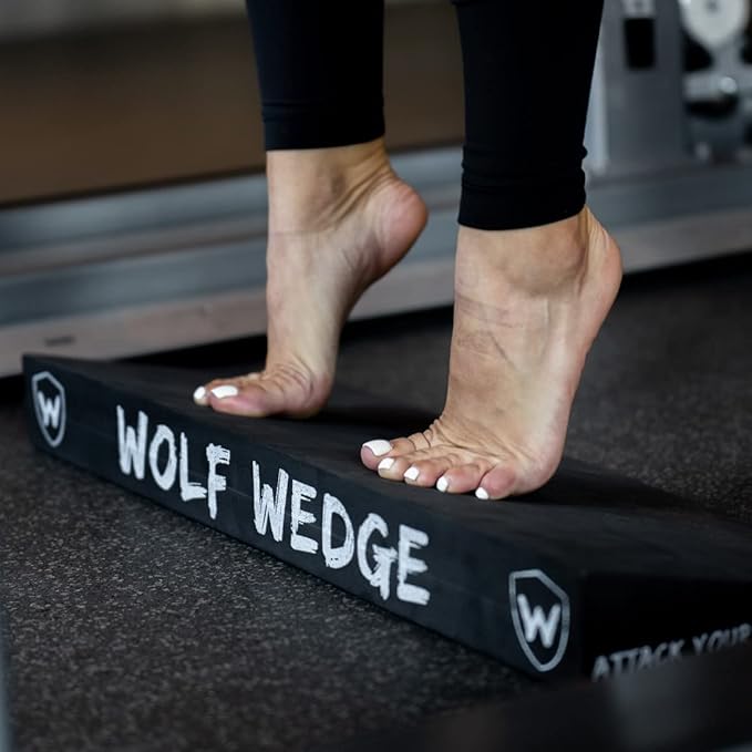 Squat Wedge - Slant Board Heel Lift for Strength and Knees Over Toes - Calf Stretcher Incline Board- Wide Durable Heel Elevated Squat Wedge Block for Weightlifting and Mobility