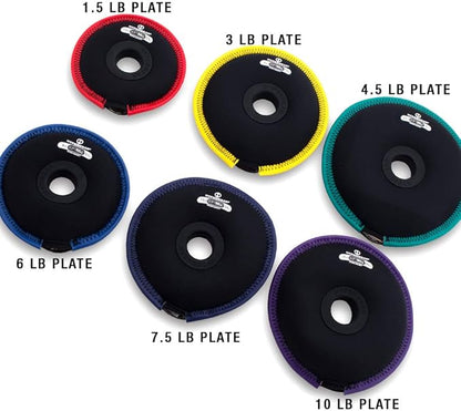 Hyperwear SoftBell Hand Weight Plates Use Alone or with Adjustable Dumbbell Sets Kettlebell Sets or Barbell - SoftBell System of Workout Equipment for Home Workouts (sizes 1.5, 3, 4.5, 6, 7.5, 10 lbs)