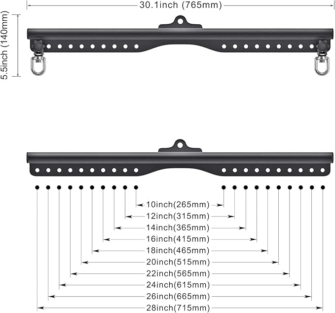 SELEWARE LAT Pull Down Bar Cable Machine Attachment 18"/28"/38" Multi-Grip