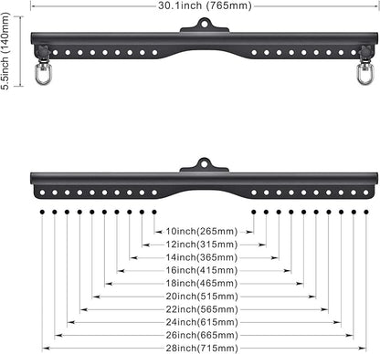 SELEWARE LAT Pull Down Bar Cable Machine Attachment 18"/28"/38" Multi-Grip