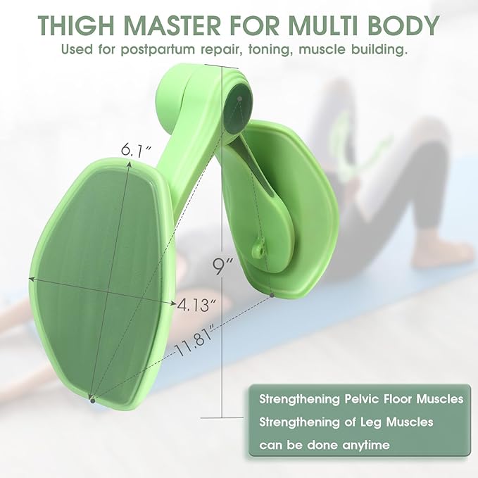 Thigh Master, Kegel Exercise, Inner Thigh Exerciser, Thigh Master Thigh Exerciser, Pelvic Floor Muscle Trainer, Thigh Workout Equipment, Thigh Exerciser for Women, Kegel Tightener (Green)