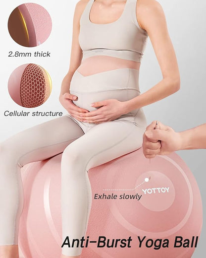 Anti-Burst Exercise Ball for Working Out, Yoga Ball for Pregnancy,Extra Thick Workout Ball for Physical Therapy,Stability Ball for Ball Chair Fitness with Pump