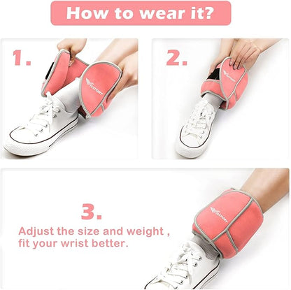 Vivitory Adjustable Ankle Weights for Women & Men, Leg Weights 2 to 10 Lbs, Arm Weights, Ankle Wrist Weights Set for Strength Training, Jogging, Gymnastics, Aerobics, Physical Therapy