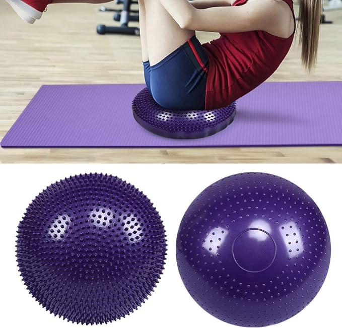 Soft Yoga Balance Board,Disc Gym Stability Ball,Yoga Ball Chair,Air Cushion Massage Pad,Balance Trainer Fitness Strength Exercise Workout,Without Inflator Pump