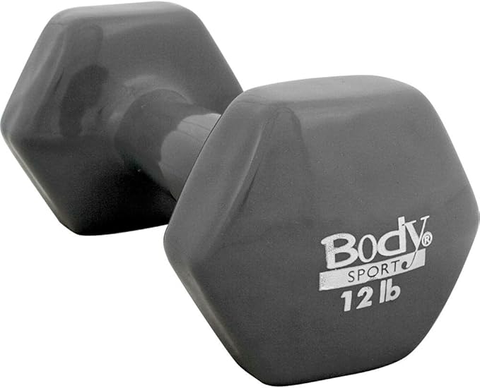 Body Sport Vinyl Coated Dumbbell Hand Weight – Exercise & Fitness Dumbbell for Home Gym Equipment Workouts – Strength Training for Men & Women