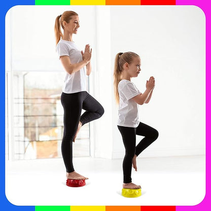 Yes4All Hedgehog Balance Pods for Exercise, Core Body Balancing, Balance Pods for Kids & Adults with Hand Pump - Set of 6