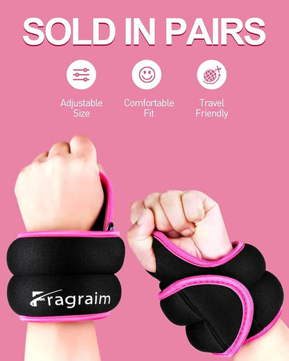 Fragraim Wrist Weights Sets for Women & Men with Thumb Loops Lock (Available in 0.5lb, 1lbs or 1.5lbs each), Great for Walking Running Weightlifting Training Gymnastic Aerobic Jogging Cardio Exercises