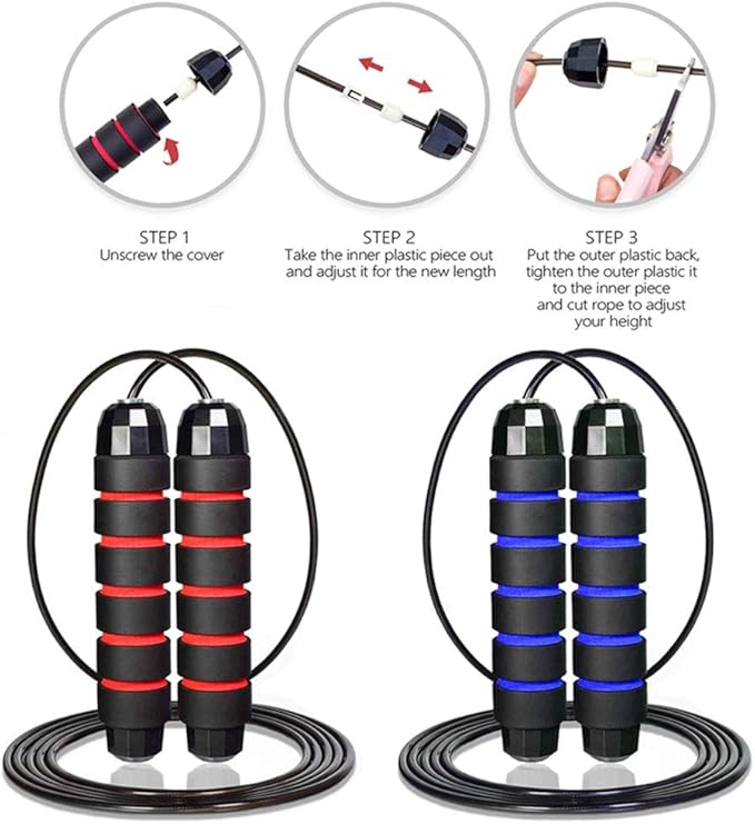 Redify Jump Rope,Jump Ropes for Fitness for Women Men and Kids,Speed Jumping Rope for Workout with Ball Bearings,Adjustable Skipping Rope for Exercise&Slim Body at Home School Gym