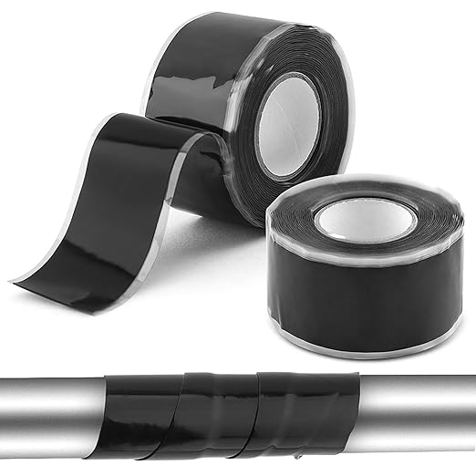 Silicone Rubber Grip Wrap for Tool Handles, 2 Rolls Waterproof Rubber Wrap for Pull Up Bars, Barbells, Dumbbells, Tool Handles, Fitness and Sports Equipment