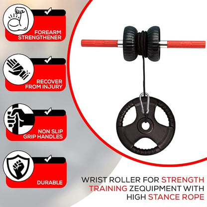 Forearm Exerciser - Wrist and Forearm Strengthener Enhanced Grip Strength Trainer with Weight Bearing Rope Blaster Workout Equipment - Quick Locking Mechanism Wrist Roller for Men - Women