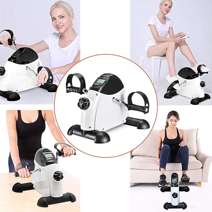 Under Desk Bike Pedal Exerciser Portable Home Exercise Bike Pedal Exerciser Foot Peddler Portable Therapy Bicycle Leg Peddler Portable Mini Cycle Bike for Hands Arm Trainer