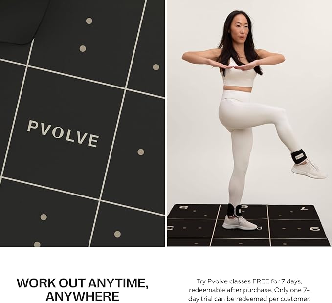 Pvolve Precision Mat - Home Workout Equipment, 4.6’ x 4’ x 2.2mm Rubber Mat for Home Gym, Cardio, Fitness, Designed To Be Used with The Pvolve Functional Fitness Method